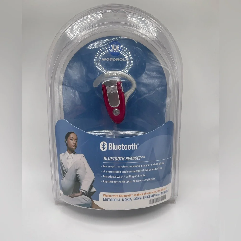 Motorola H500 Bluetooth Wireless Headset - Maroon Red (89243H) *FACTORY SEALED*🔥
